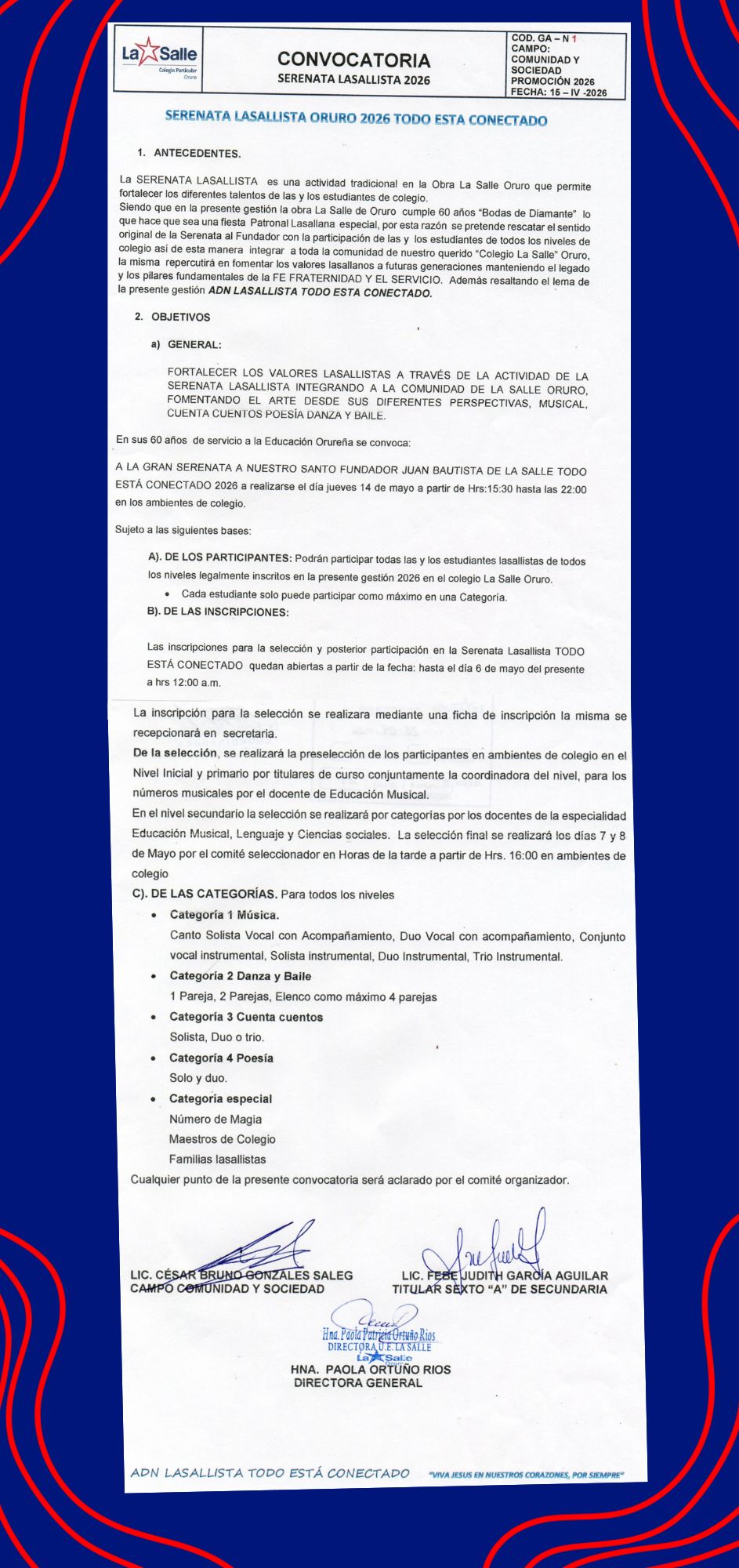 Imagen del comunicado