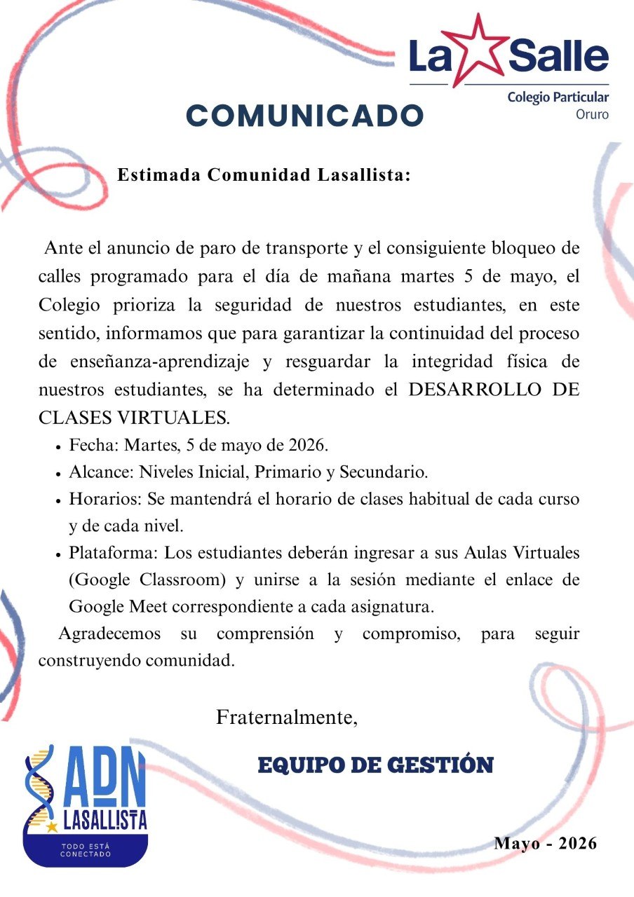 Imagen del comunicado
