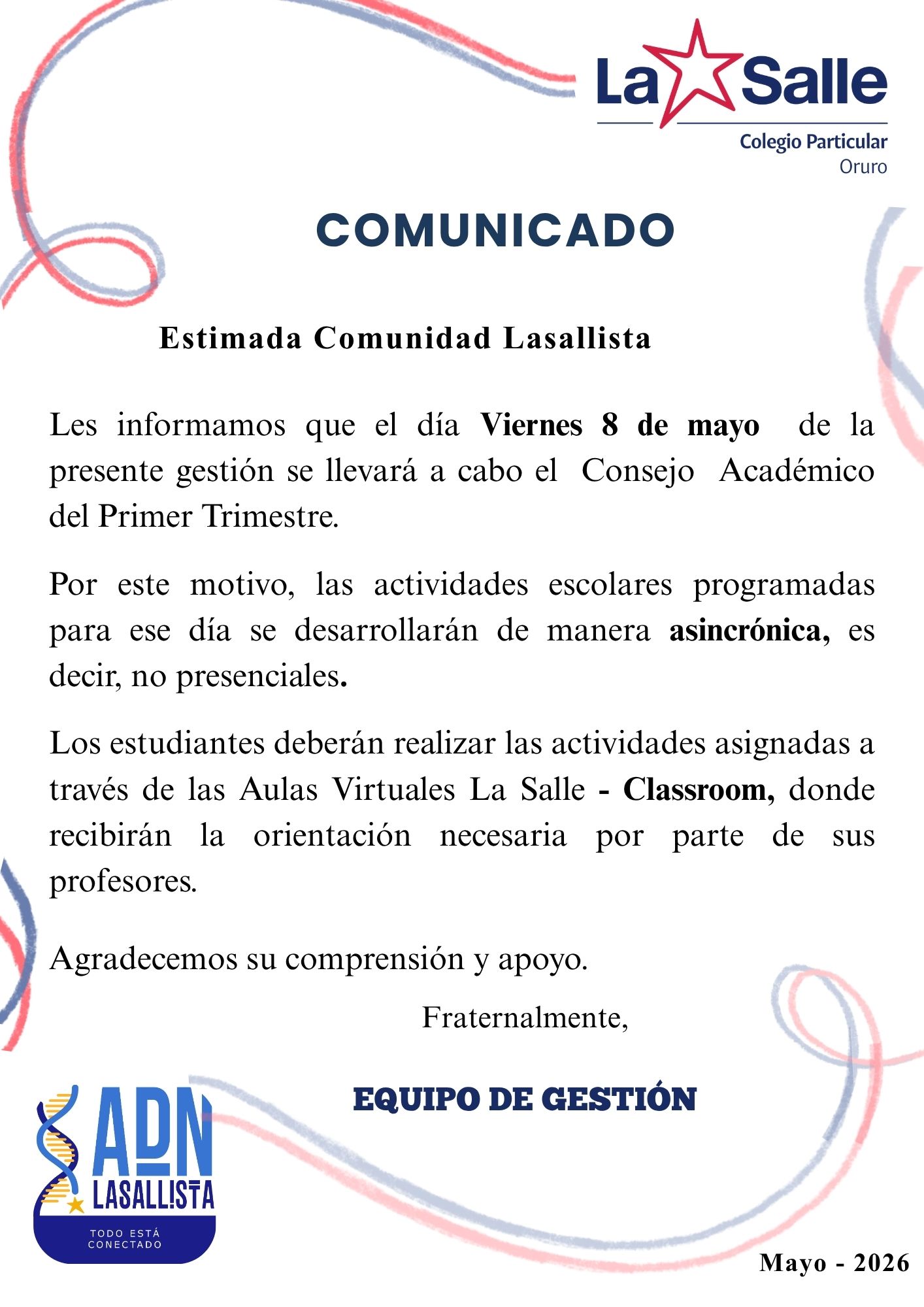 Imagen del comunicado