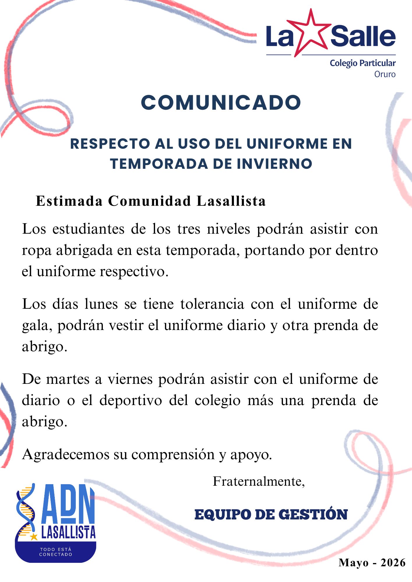 Imagen del comunicado