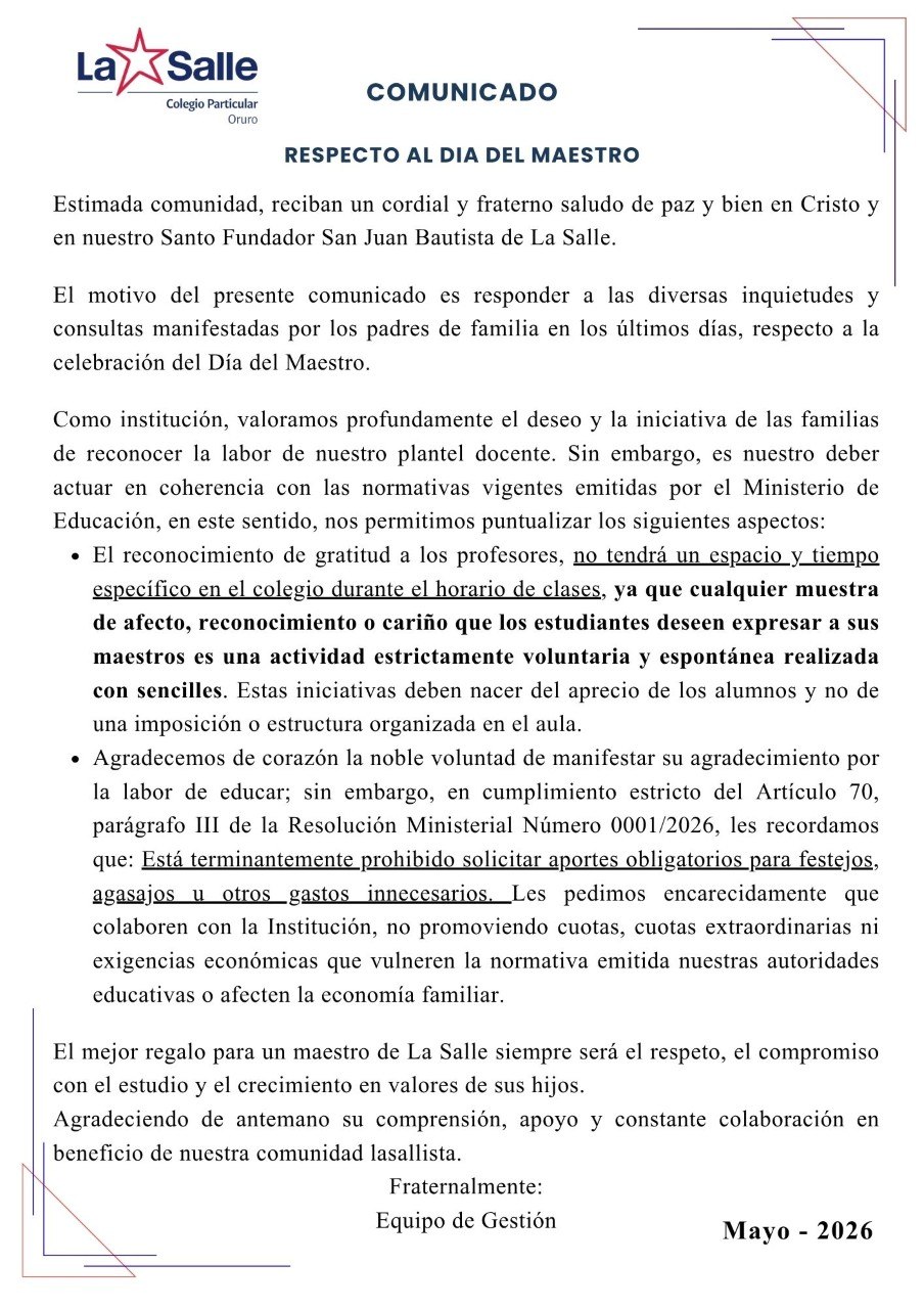 Imagen del comunicado
