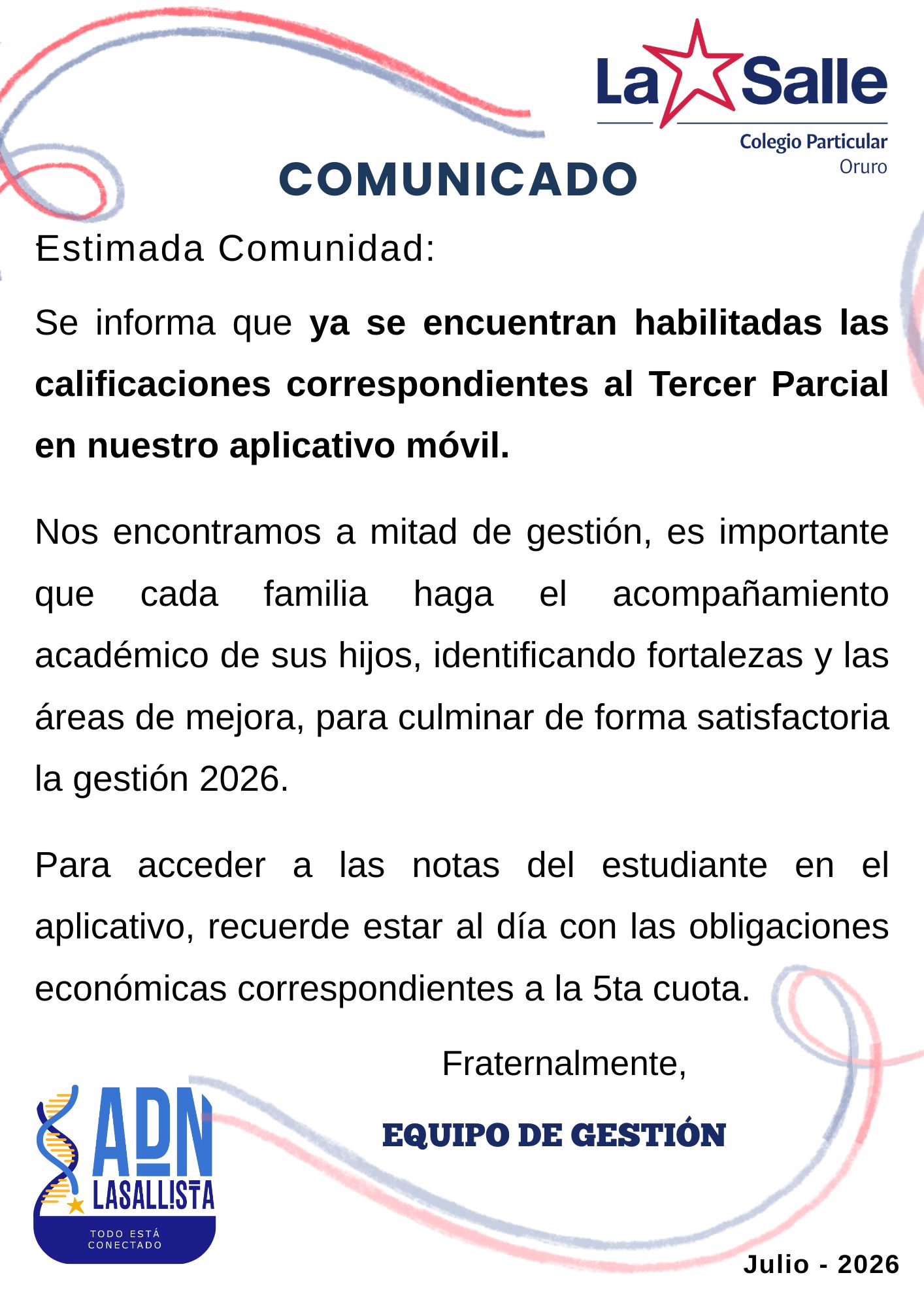 Imagen del comunicado