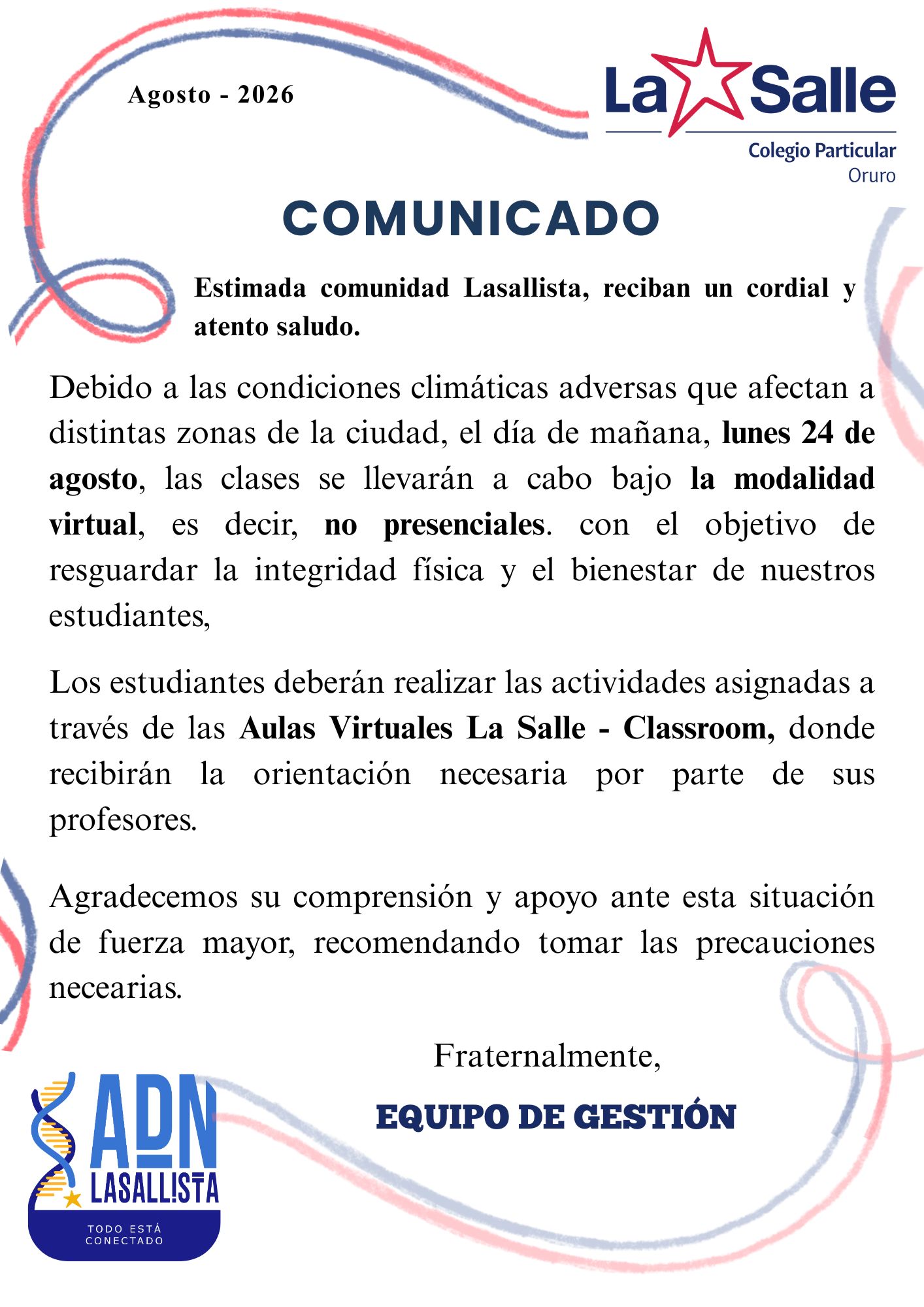 Imagen del comunicado