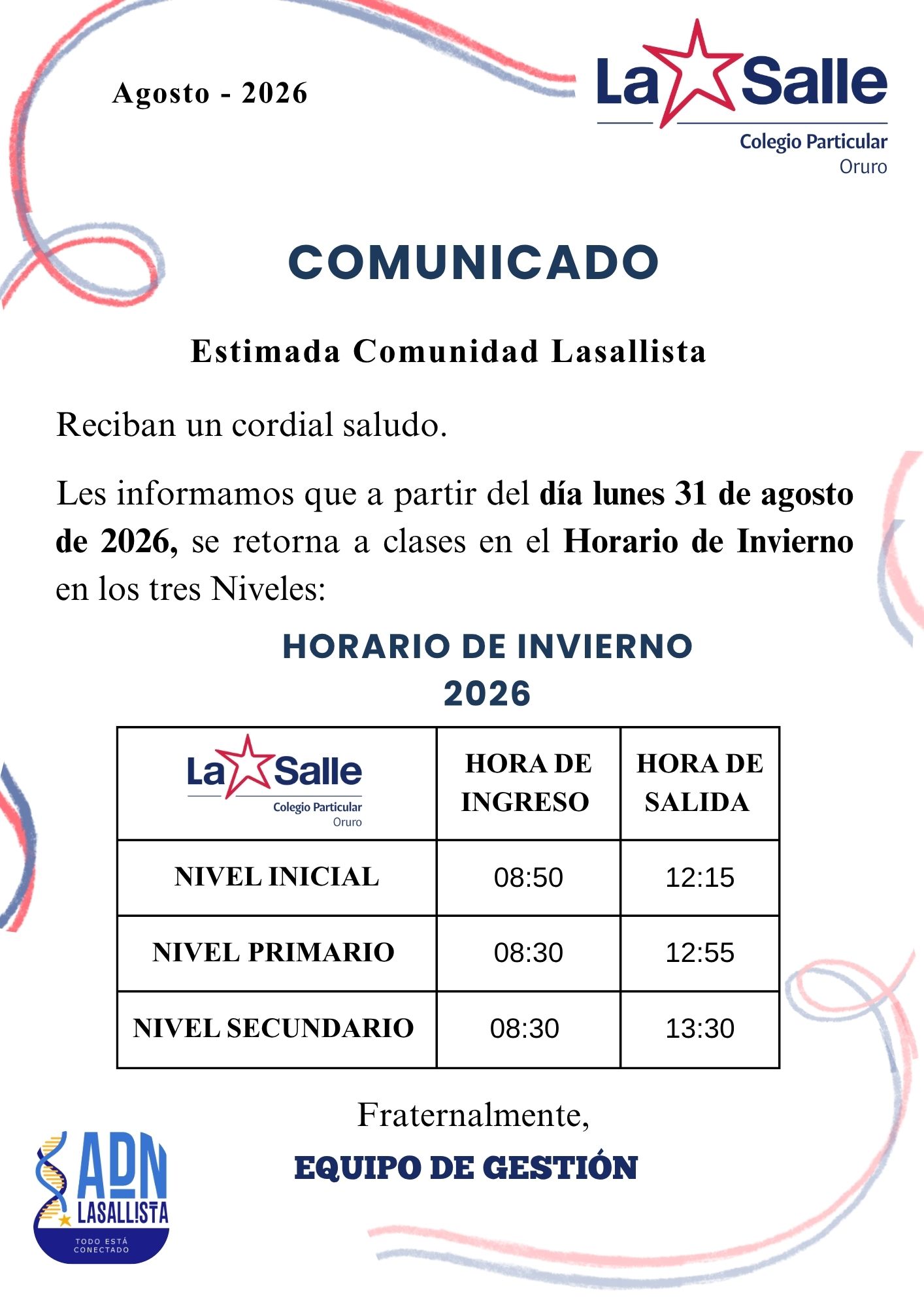 Imagen del comunicado