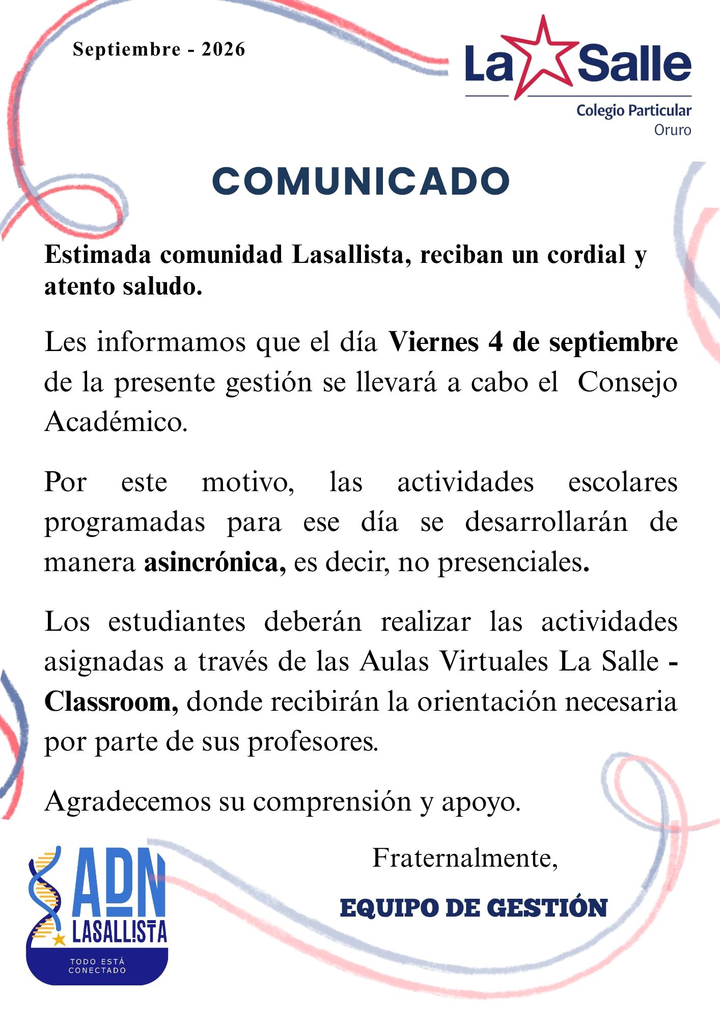 Imagen del comunicado
