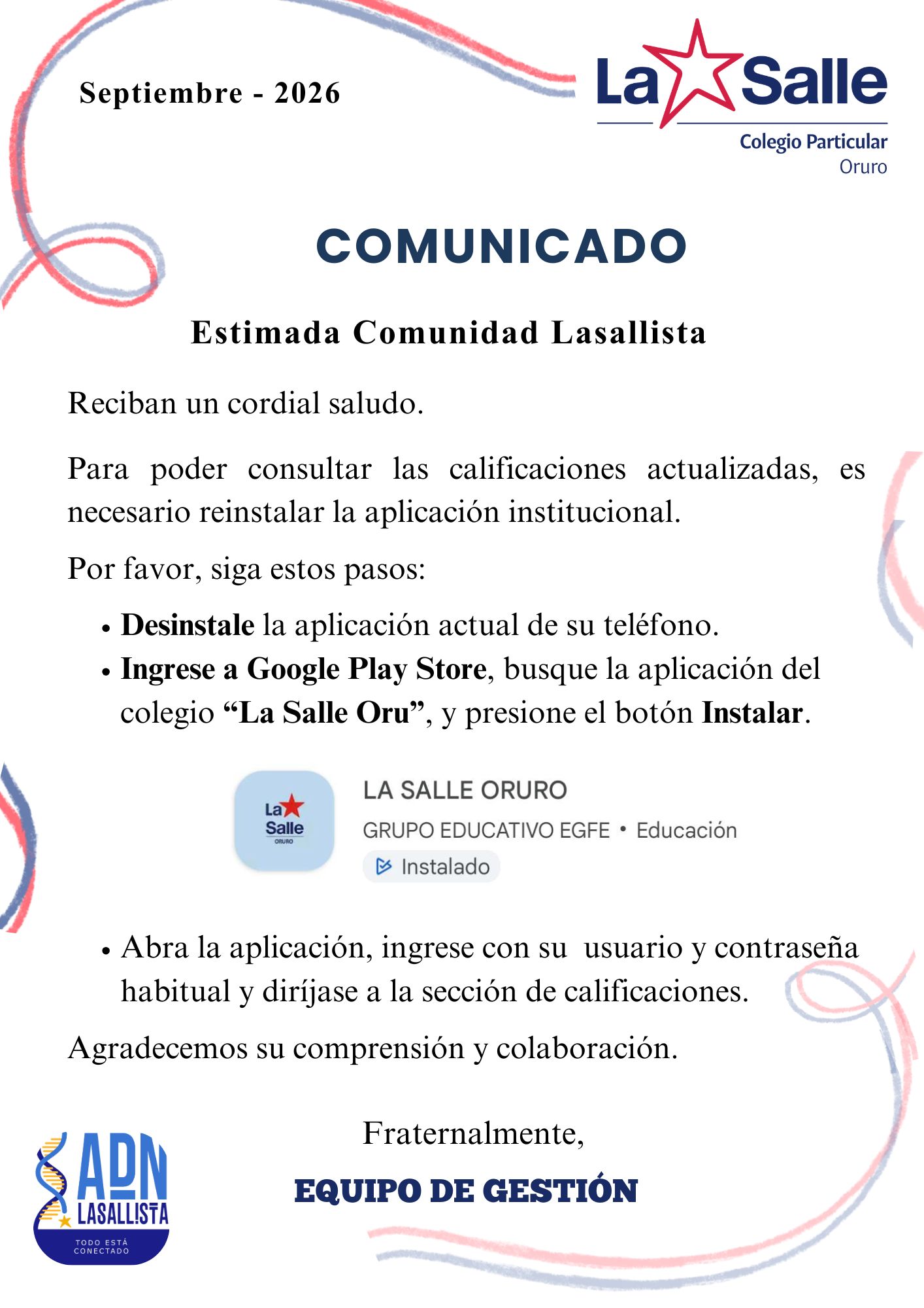 Imagen del comunicado